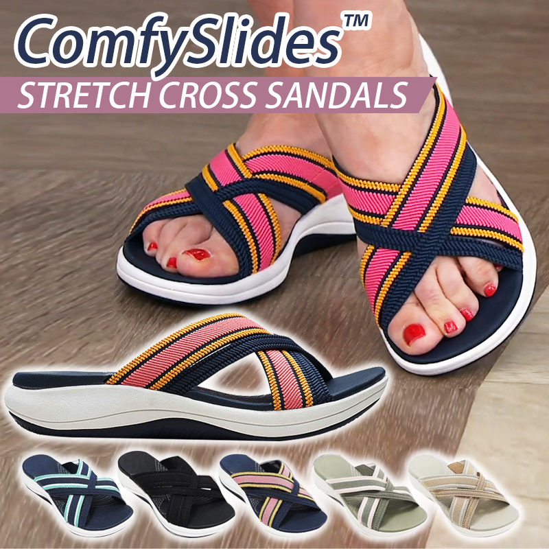 ComfySlides™ Stretch Cross Sandals