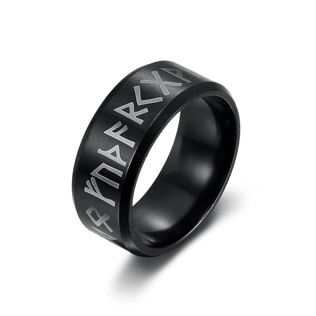 Nordic Pride Handcrafted Stainless Steel Runic Alphabet Ring