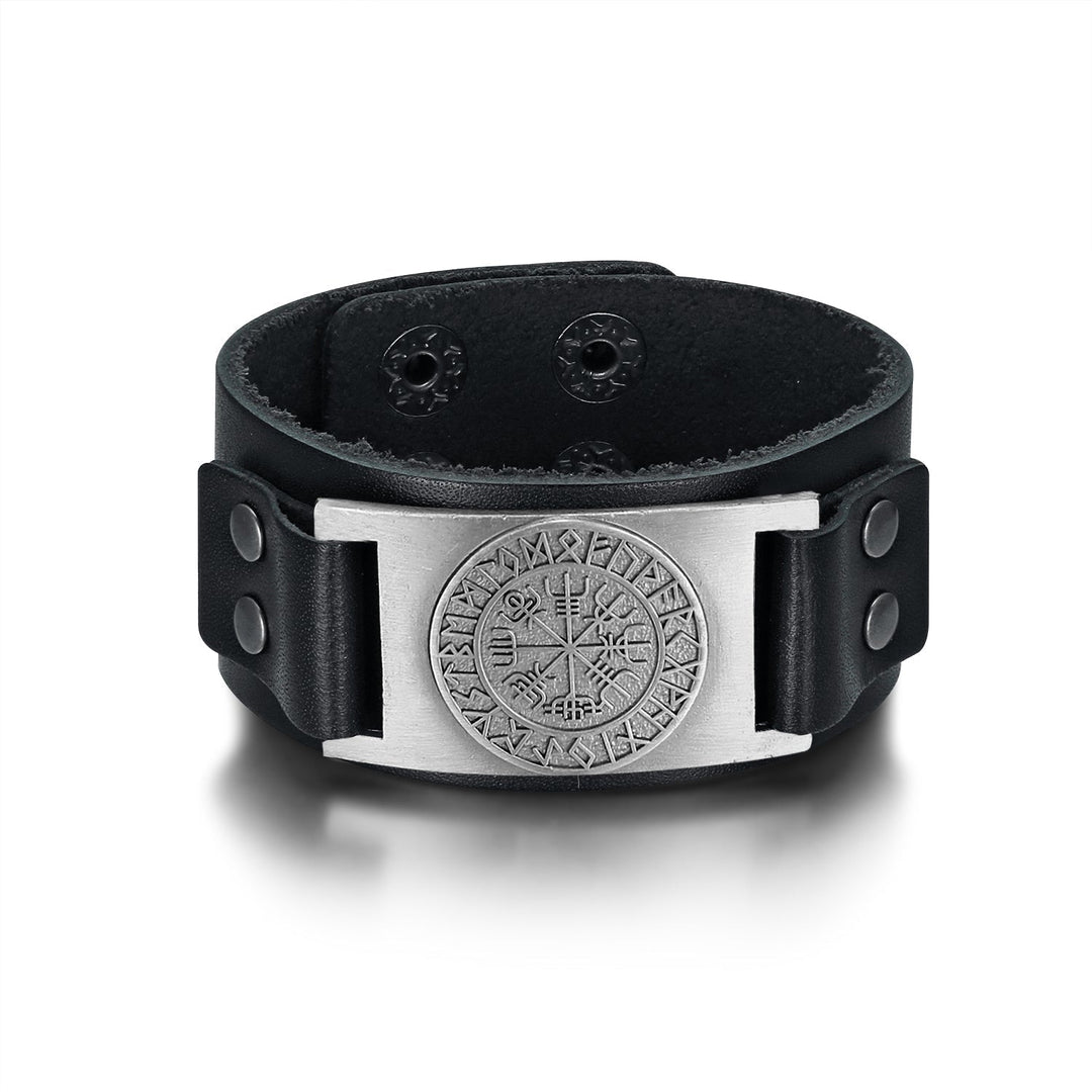 Nordic Pride Leather Nordic Icelandic Stave Arm Cuff