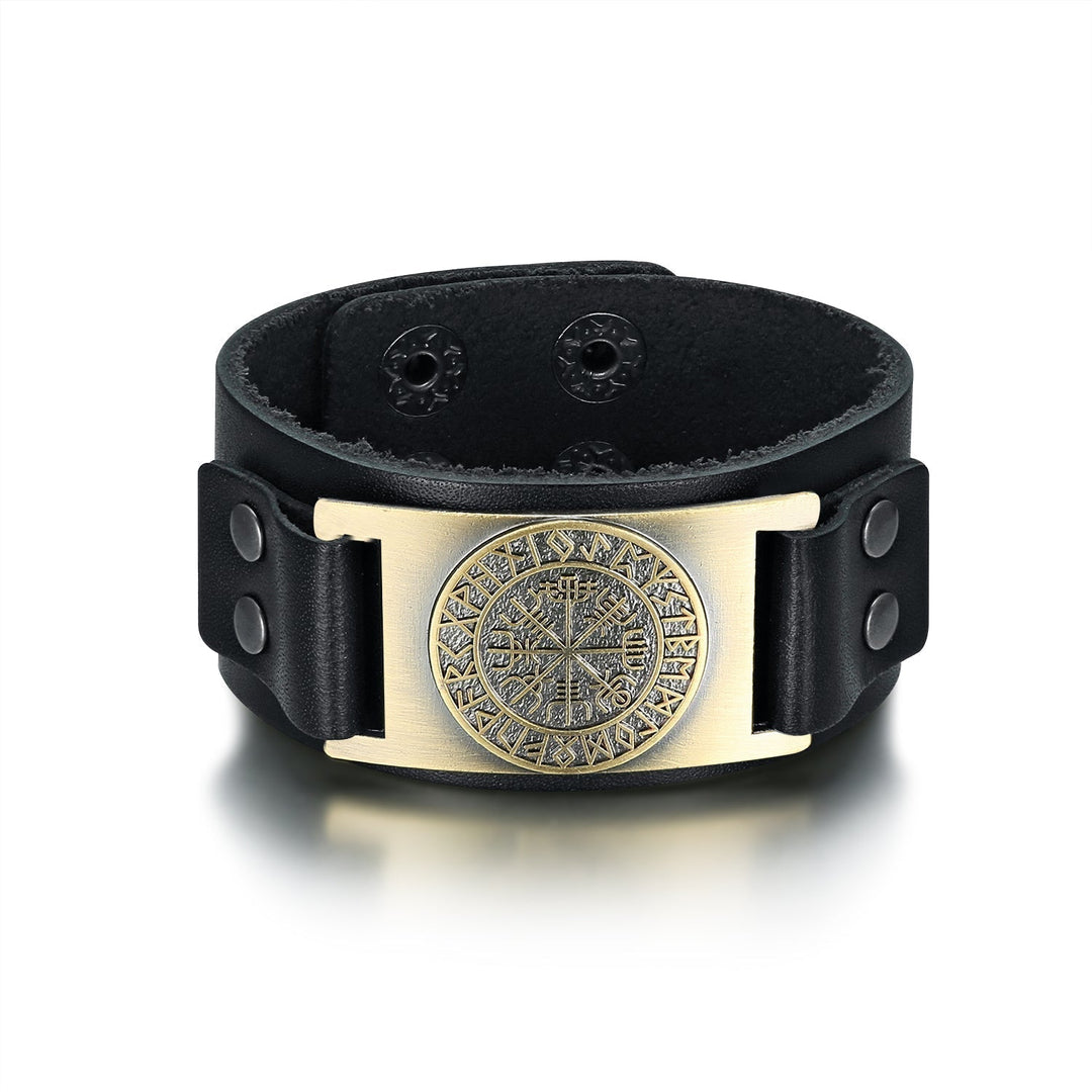 Nordic Pride Leather Nordic Icelandic Stave Arm Cuff