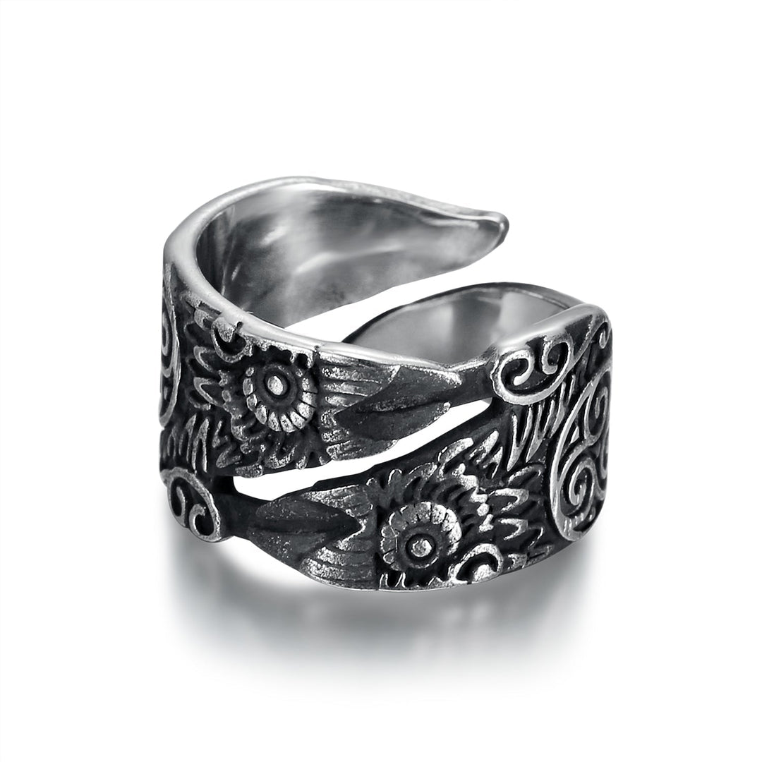 Nordic Pride Handcrafted Stainless Steel Adjustable Raven Ring