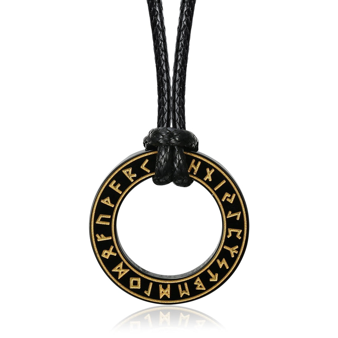 Nordic Pride Circular Horn Rune Pendant & Chain