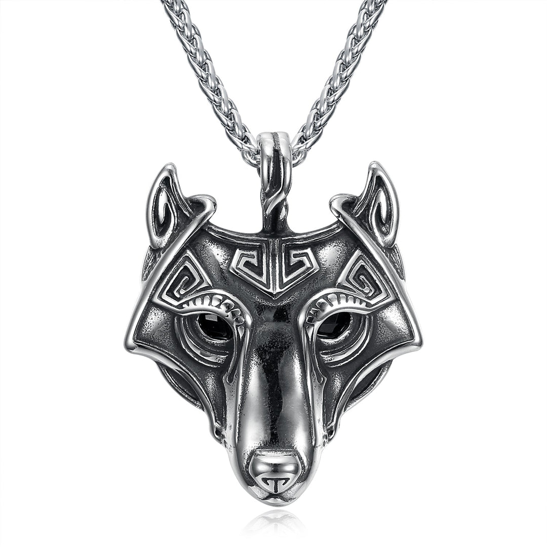 Nordic Pride Handcrafted Stainless Steel Fenrir Pendant on Handcrafted Stainless Steel Chain