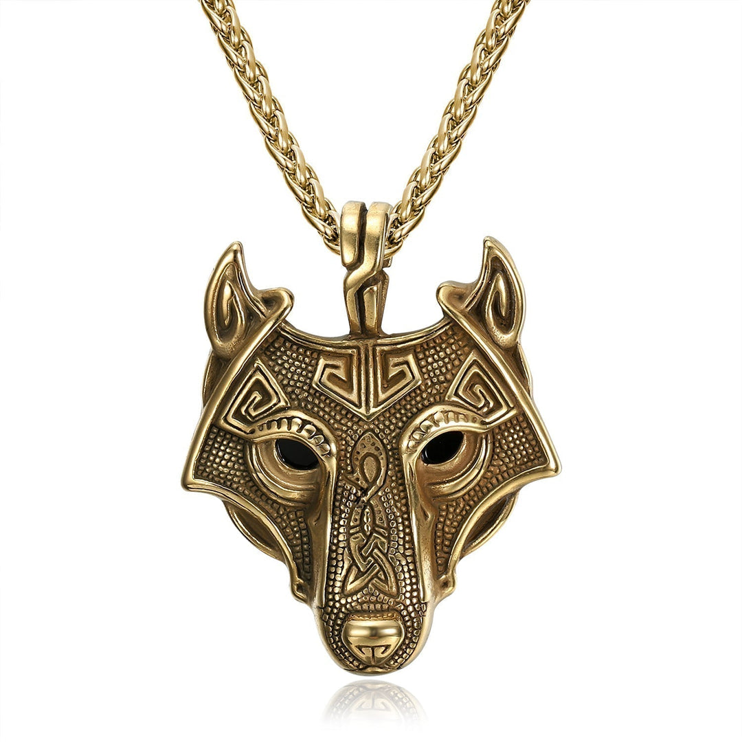 Nordic Pride Grey Wolf Head Nordic Pendant - Metal Chain