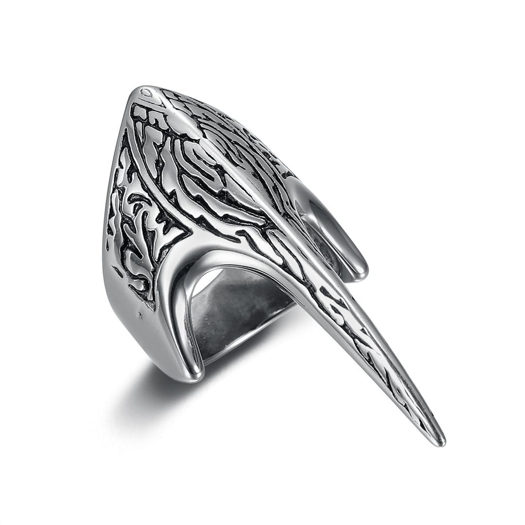 Nordic Pride Handcrafted Stainless Steel Stylized Raven Skull Ring