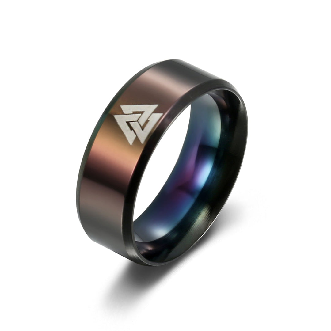 Nordic Pride Black Handcrafted Stainless Steel Valknut Symbol Ring