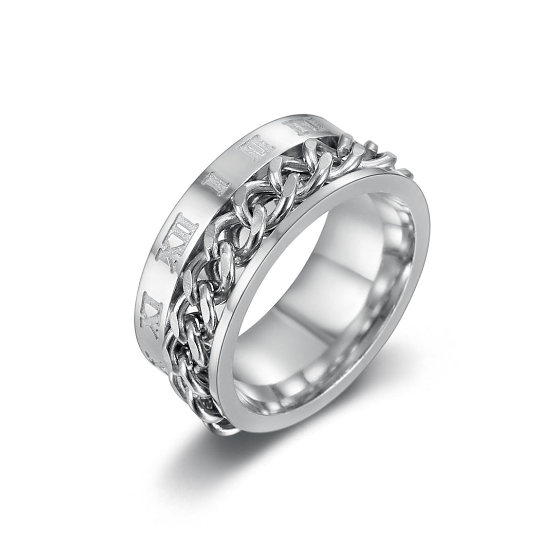 Nordic Pride Handcrafted Stainless Steel Rotating Rune Ring