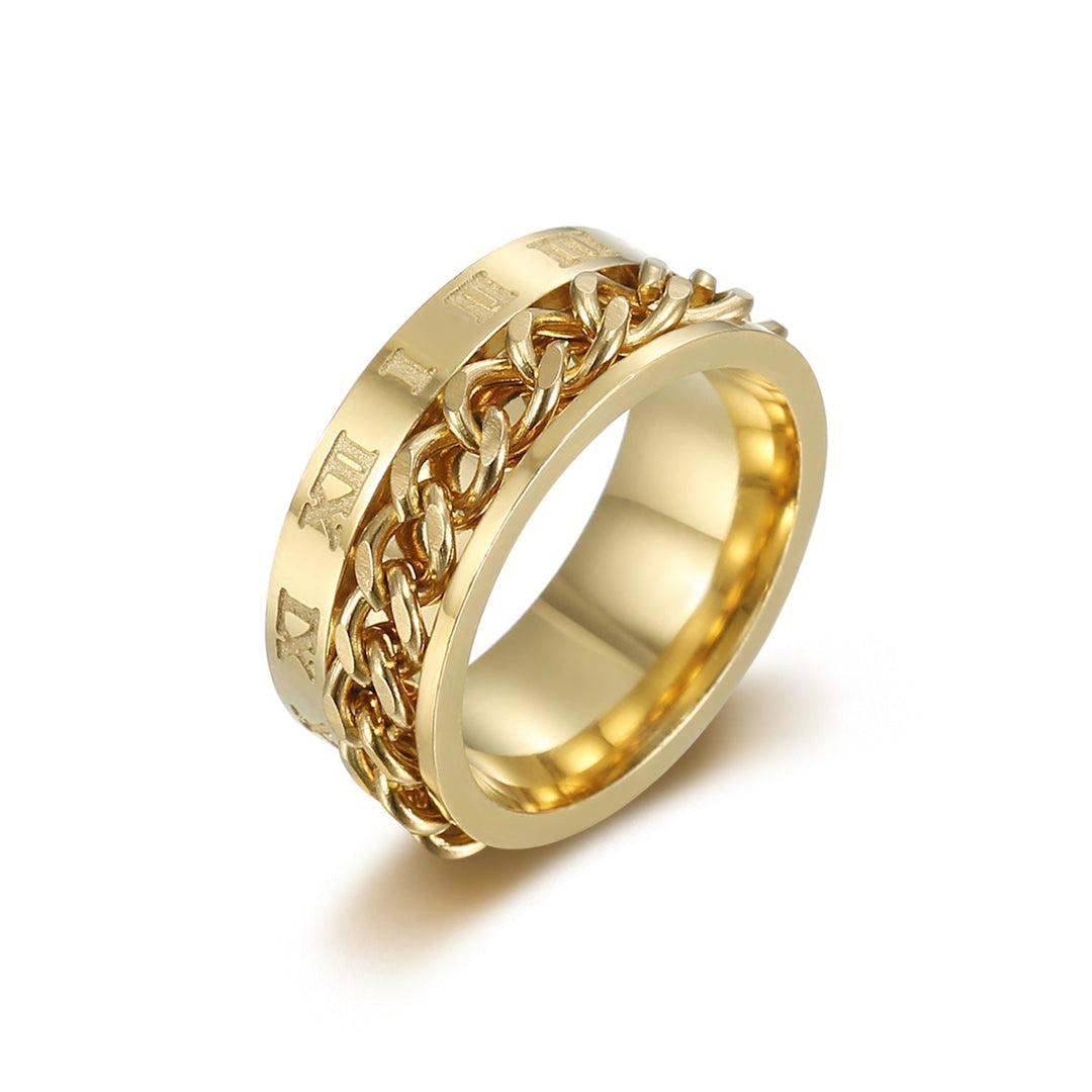 Nordic Pride Handcrafted Stainless Steel Rotating Rune Ring