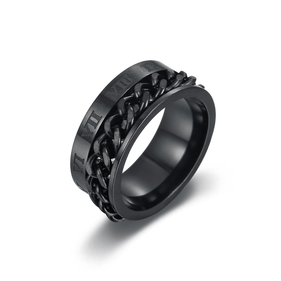 Nordic Pride Handcrafted Stainless Steel Rotating Rune Ring