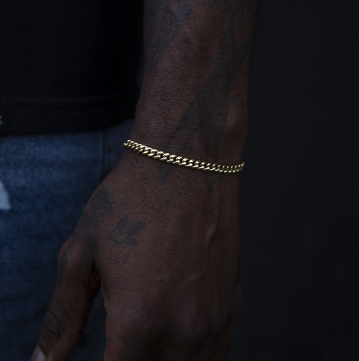 5mm Cuban Bracelet in White Gold