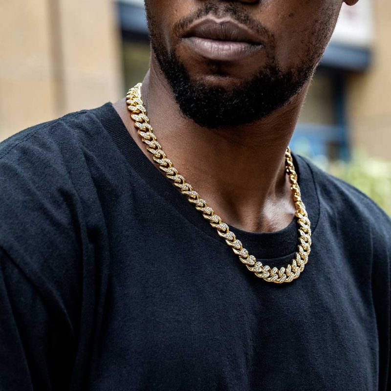 12mm 14K Gold Iced Miami Cuban Chain