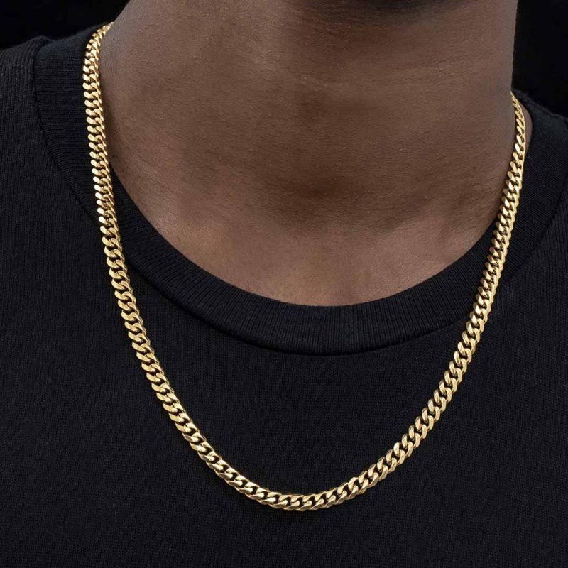 7mm 14K Gold Miami Cuban Chain