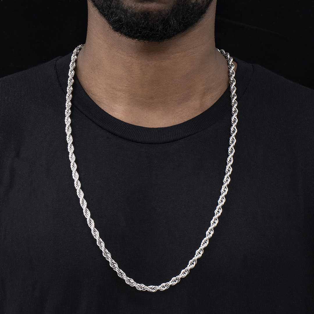 5mm White Gold Rope Chain