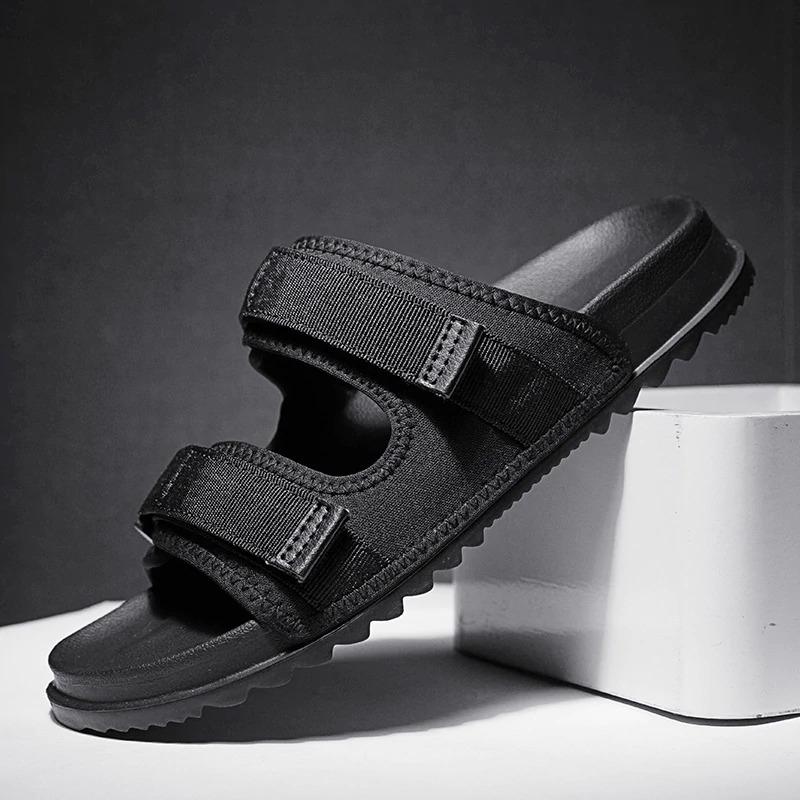 Men's Black Double Strap Street Sandal