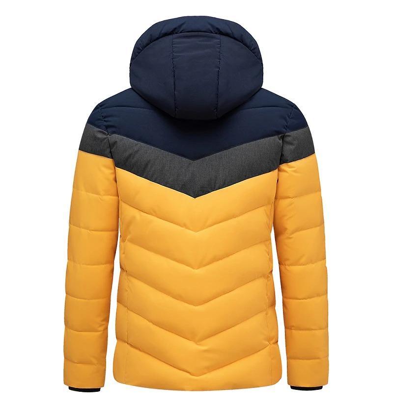 Yellow Men's Hooded Puffer Jacket