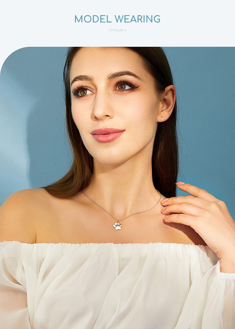 Paw Print Necklace - Silver