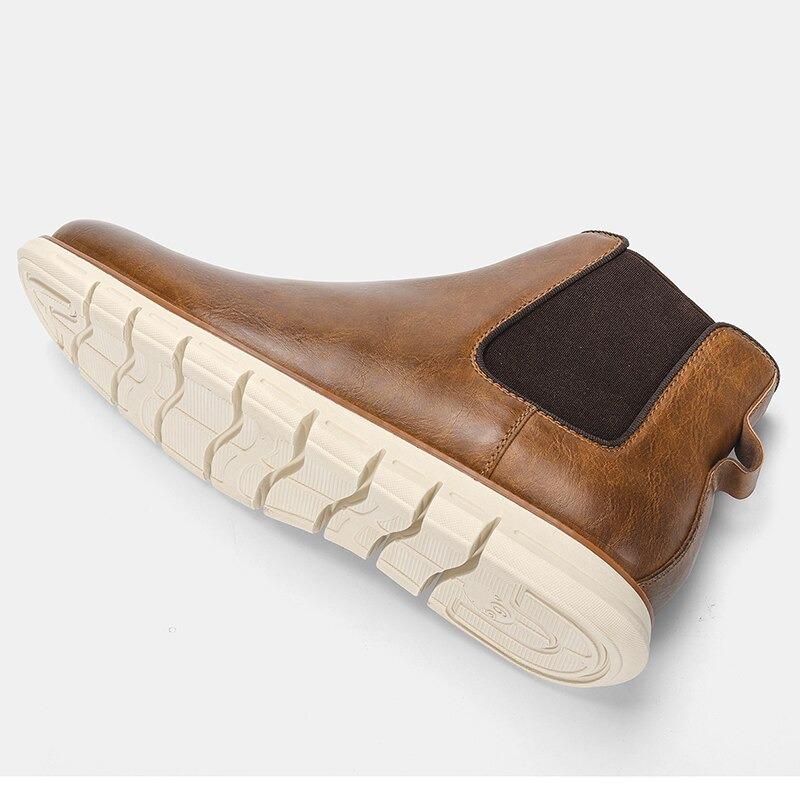 Men's Cognac Leather Tall Chelsea Boot