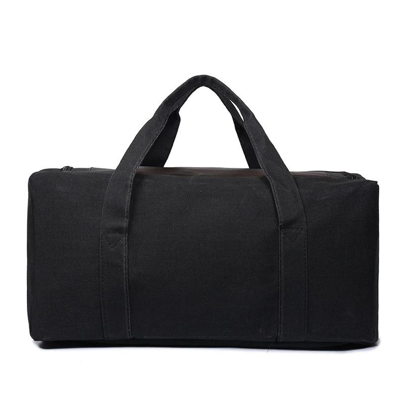 Men's Black Canvas Sport Bag